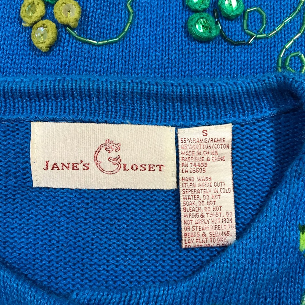Vintage Jane's Closet Fruit Vegtable Harvest Fall Cardigan Sweater Women’s Small - Picture 12 of 12